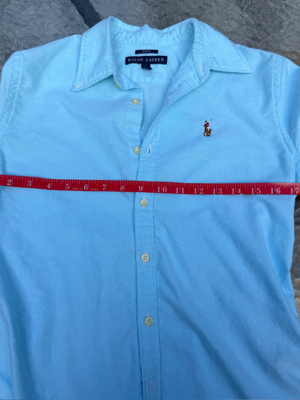 Vtg 90s Polo Ralph Lauren size 6 blue label turquoise Button-Down Oxford Shirt - Picture 6 of 6